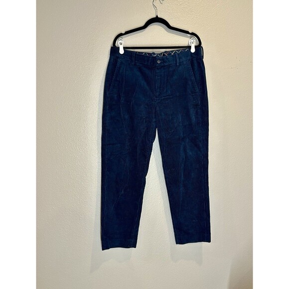 Brooks Brothers Wide Wale Corduroy (36x30) Navy Regular Fit Academia Chino Pant - Picture 1 of 8